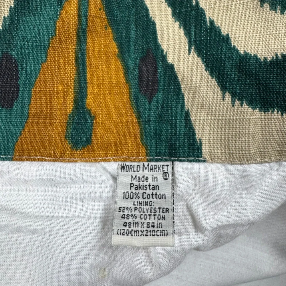 World Market Aberdeen Ikat Curtain Panels Pair Multi Color 48x80 Lined Cotton